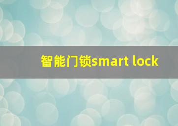 智能门锁smart lock